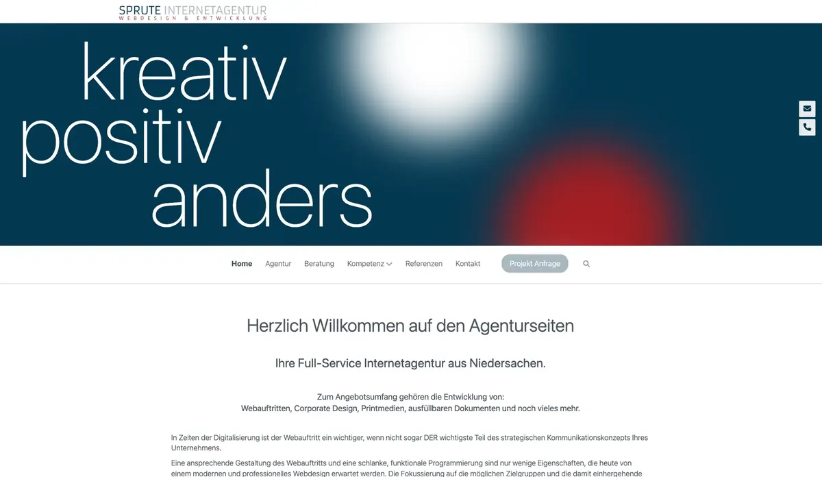 Website der Sprute Internetagentur