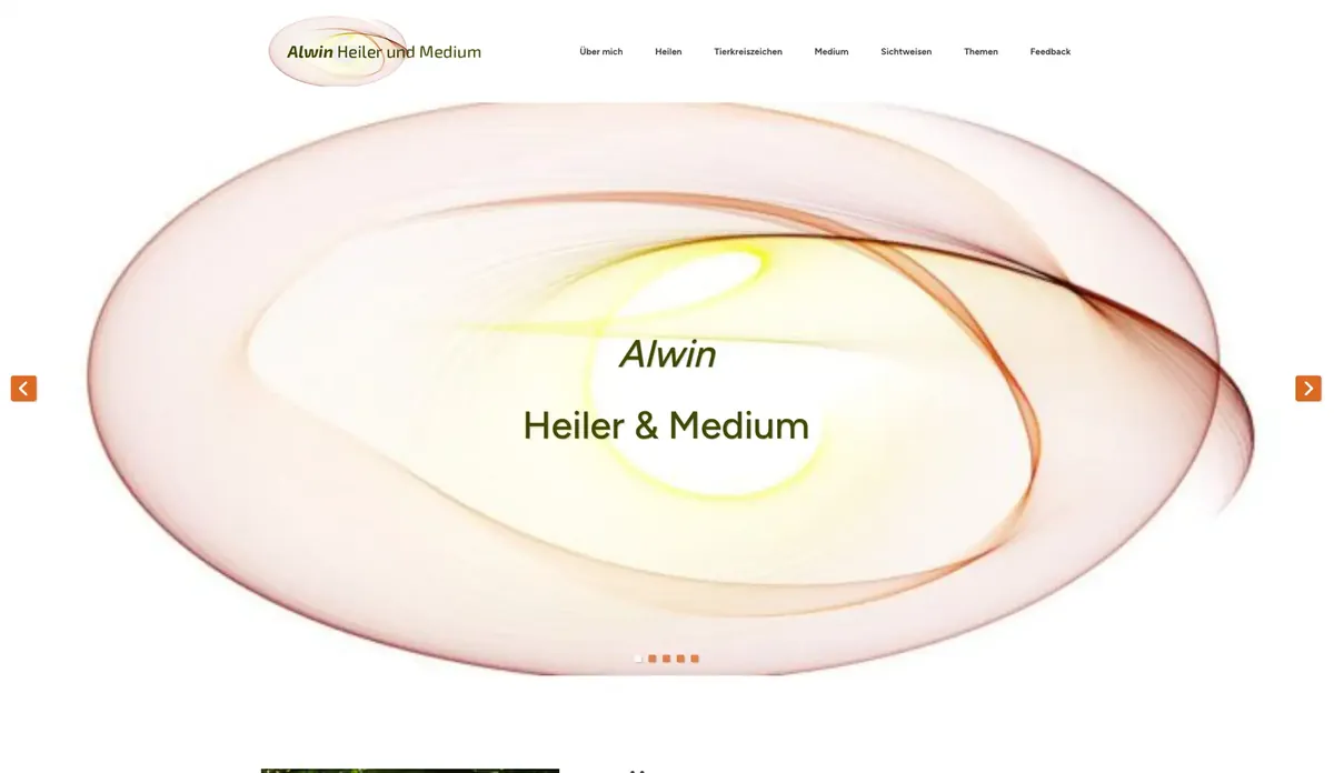 Website von Alwin Rüsselmann, Heiler und Medium