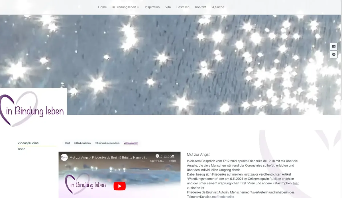 Website In Bindung leben